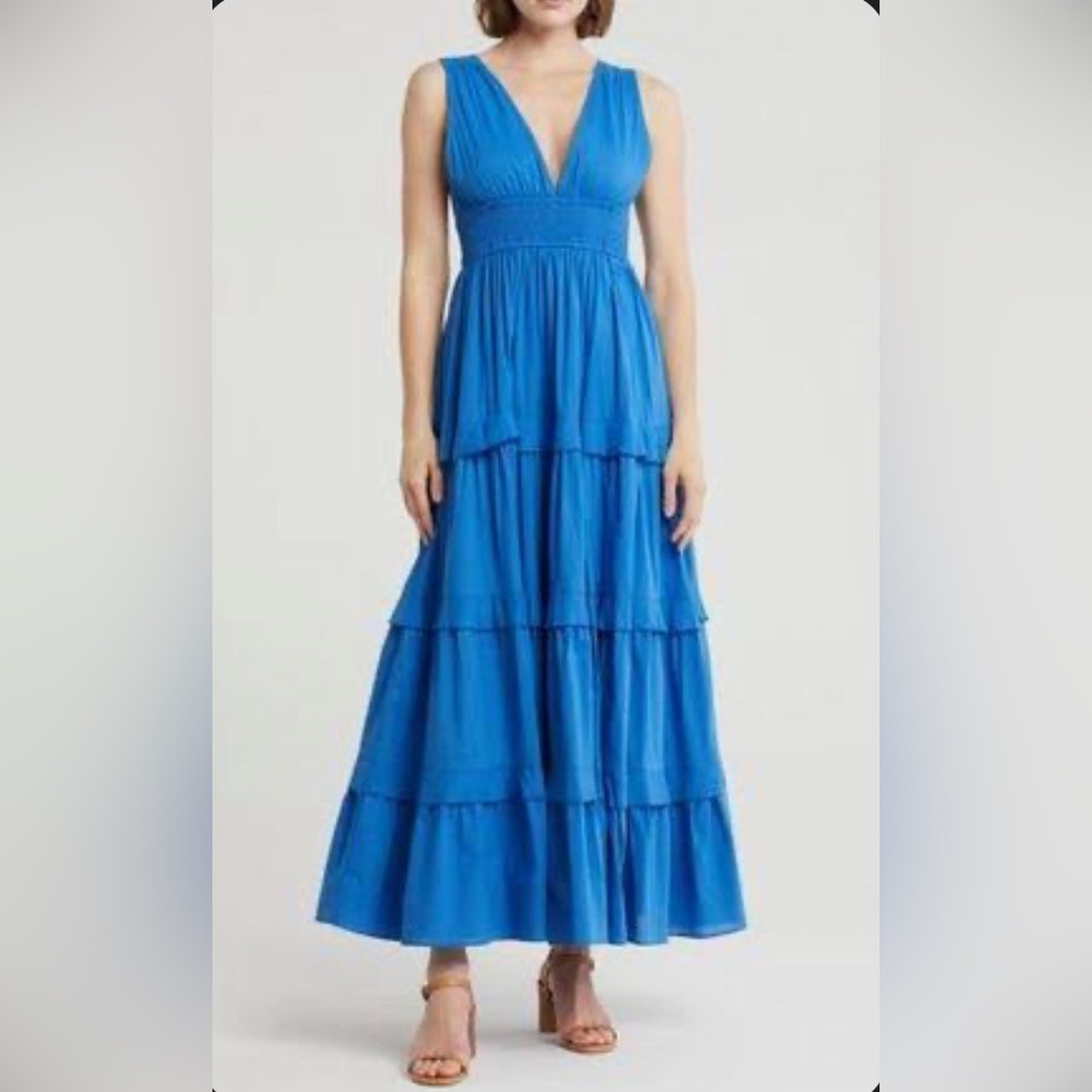 Chelsea28 Vibrant Blue Tiered Maxi Dress